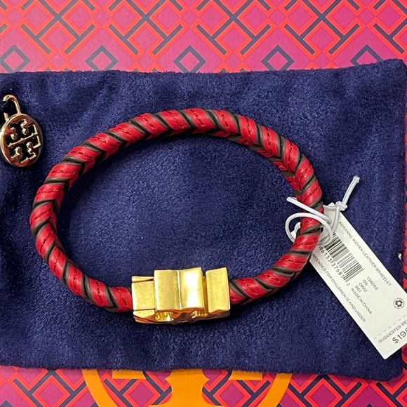 Tory Burch Roxanne Woven Leather Bracelet - Picture 4 of 9